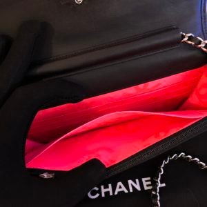Wallet on chain Chanel Cambon noir