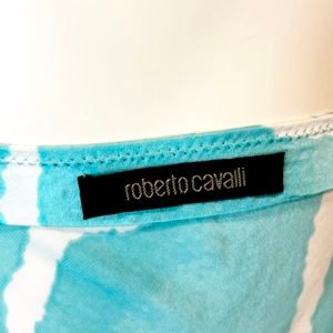 Roberto Cavalli jupe turquoise et blanche