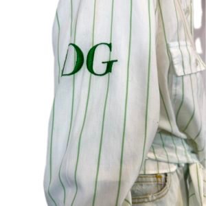 Dolce & Gabbana chemise blanche rayures verte