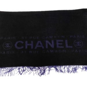 Chanel écharpe en cachemire bleu