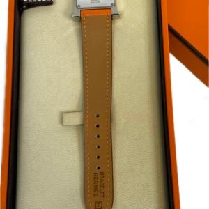 Hermes montre H en cuir orange