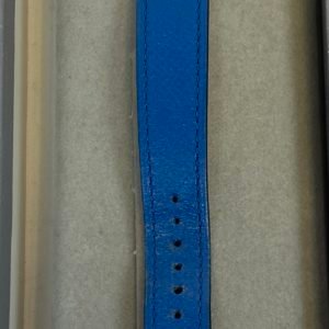 Hermès montre H en cuir bleu