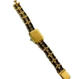 Chanel – Montre Première chaîne plaqué or et cuir, taille M