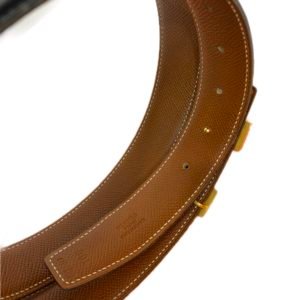 Hermès ceinture H réversible boucle dorée taille 100cm