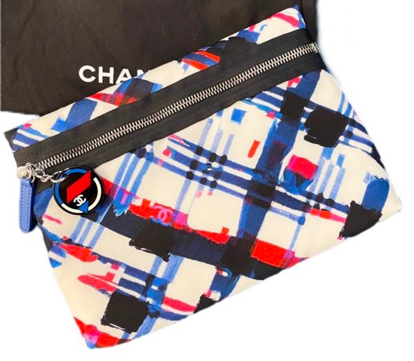 Chanel, Pochette Airline, En Nylon Multicolore