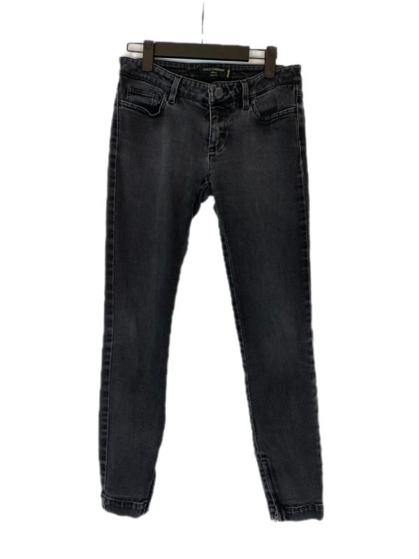 Dolce & Gabbana, Jean taille basse en denim noir délavé