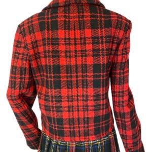 SAINT LAURENT – Veste boutonnée en laine à motifs écossais