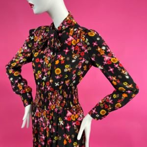 Prada robe dress silk flower 2016