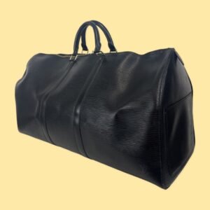 Louis Vuitton, Sac “Keepall 55” en cuir épi noir