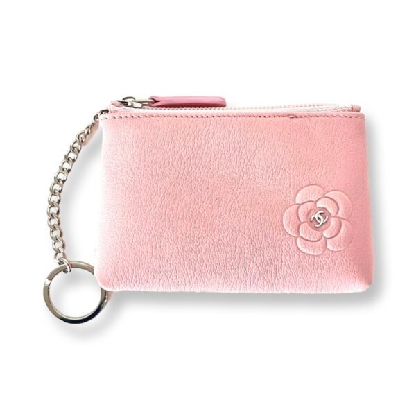 Chanel, Trousse porte-clés en cuir rose
