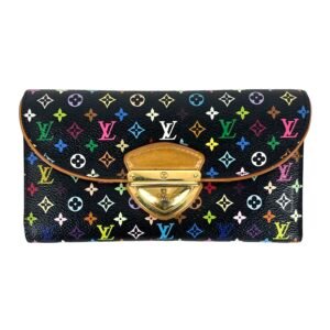 Louis Vuitton, Portefeuille « Eugénie » en toile Monogram multicolore Takashi Murakami