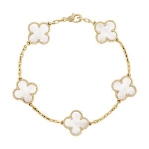 Van Cleef & Arpels, Bracelet « Alhambra » or jaune et nacre