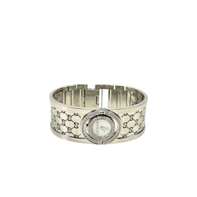 Gucci montre manchette tourbillonnante quartz bracelet jonc