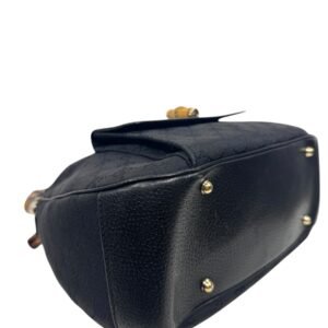 Gucci, sac Bamboo tissu GG noir