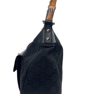 Gucci, sac Bamboo tissu GG noir