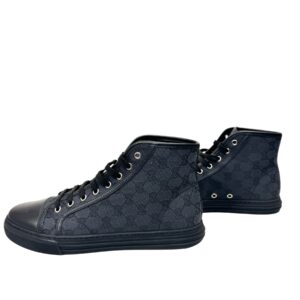Gucci, Baskets montantes en toile GG noire