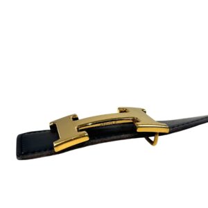 Hermès, Ceinture réversible, boucle "H", T.90. – Image 3