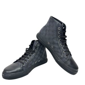 Gucci, Baskets montantes en toile GG noire