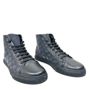Gucci, Baskets montantes en toile GG noire