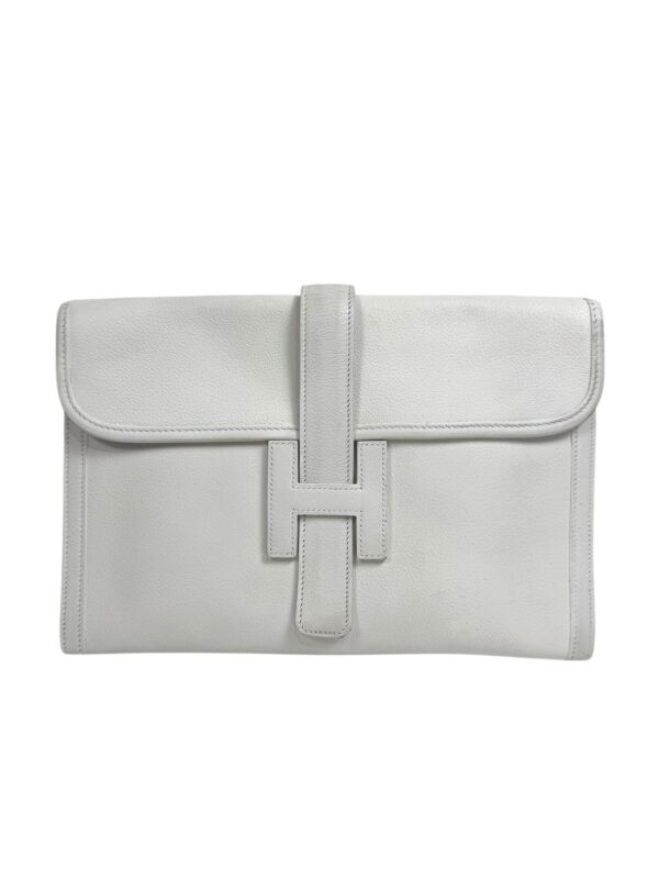 Hermès, Pochette Jige blanche