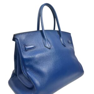 Hermès,Sac « Birkin » 35cm en taurillon Clémence bleu de Malte