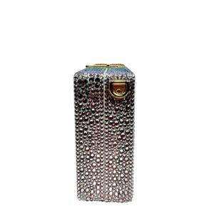 Dolce&Gabbana, pochette main clutch satiné strassé Rainbow multicolore