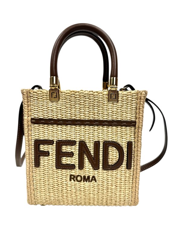 Fendi Sac « Sunshine Mini » en paille naturelle