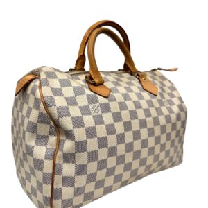 Louis Vuitton année 2011 Sac « Speedy » 30cm en toile damier azur