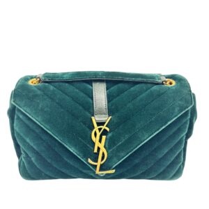 Saint Laurent Sac « Collège » en velours vert
