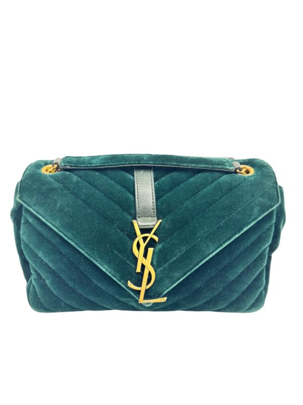 Saint Laurent Sac « Collège » en velours vert