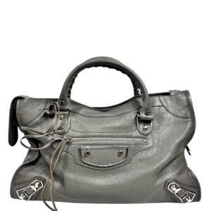 Balenciaga Sac « City » en cuir grainé gris
