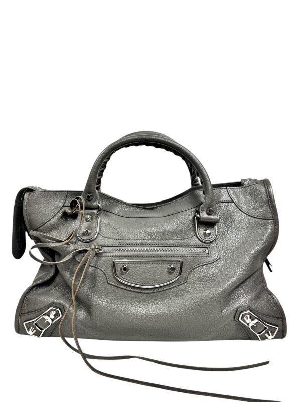 Balenciaga Sac « City » en cuir grainé gris