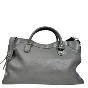 Balenciaga Sac « City » en cuir grainé gris