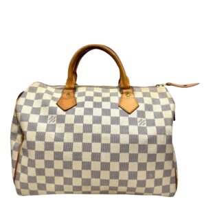 Louis Vuitton année 2011 Sac « Speedy » 30cm en toile damier azur
