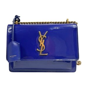 Saint Laurent Sac « Sunset » en cuir verni marine