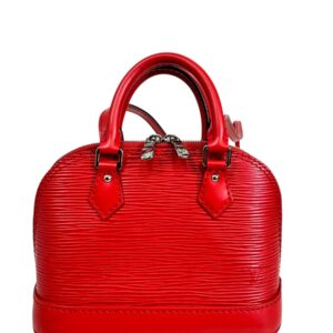 Louis Vuitton année 2015 Sac « Alma » nano en cuir épi rouge