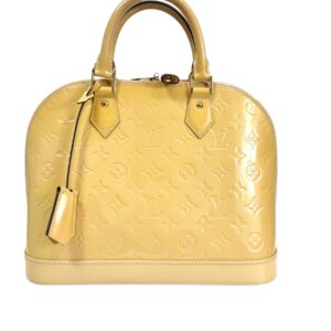 Louis Vuitton Sac « Alma » en cuir verni Monogram beige