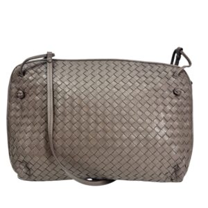 Bottega Veneta, sac "Nodini" cuir agneau nappa intrecciato gris