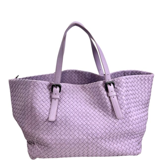 Bottega Veneta, sac cabas GM cuir agneau nappa intrecciato violet