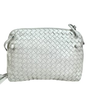 Bottega Veneta, sac "Nodini" cuir agneau nappa intrecciato blanc