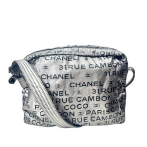 Chanel année 2008 Sac en nylon métallisé