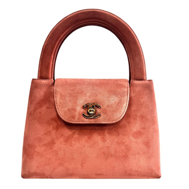 Chanel circa 1998 Sac en agneau velours bois de rose