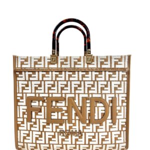 Fendi Sac « Sunshine » en toile siglée beige, blanche