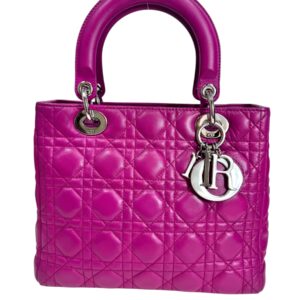 Christian Dior année 2012 Sac « Lady Dior » en cuir agneau violet