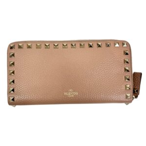 Valentino, portefeuille hippy long "Rockstud" nude
