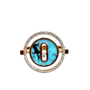 Messika, bague Lucky roue turquoise