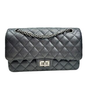 Chanel année 2019 Sac « 2.55 » en cuir matelassé graphite