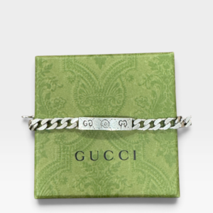 Gucci, Gourmette en argent massif GG