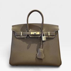 Hermès, Sac "Birkin" 25 étoupe