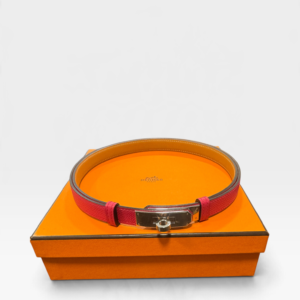 Hermès, Ceinture "Kelly 18" framboise